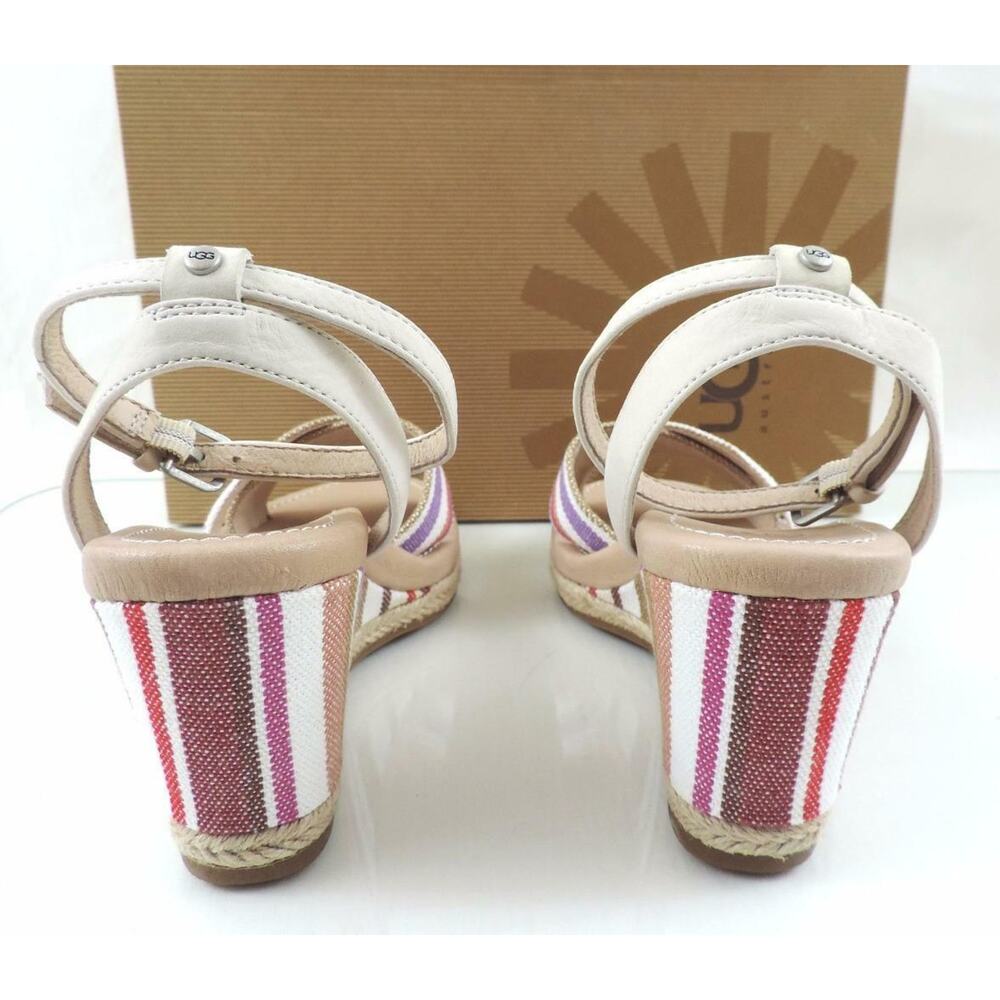 Women's Shoes UGG Australia Nyssa Espadrille Wedge Sandals Stripe Cream Size 8.5 - Picture 8 of 10